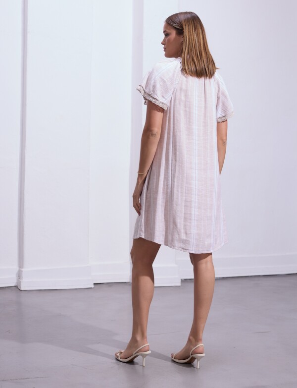 Vestido Lino Lineas BEIGE