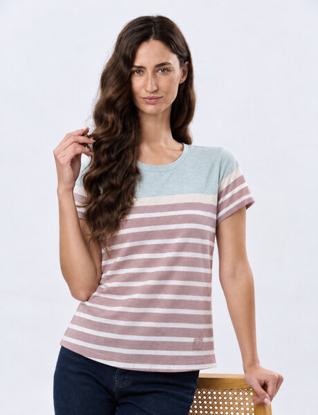 REMERA RAYADA DE ALGODÓN Verde