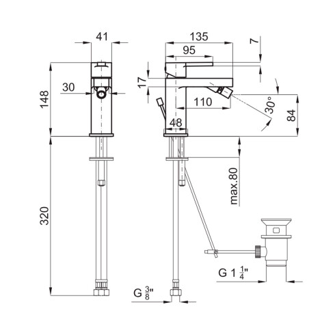 Griferia De Bidet Monocomando Cromo Noken Urban 000