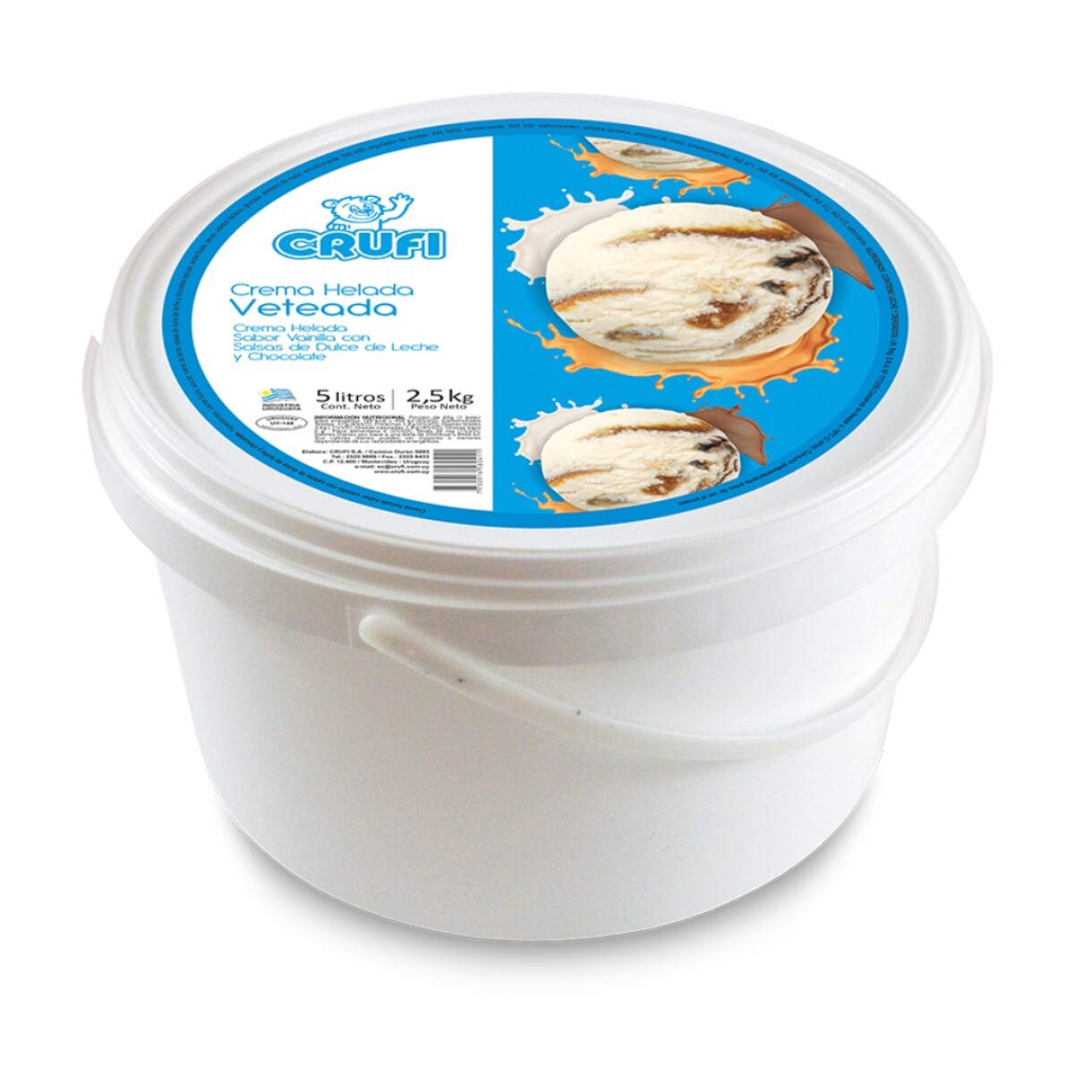 Helado Crufi 5lts Crema Veteada 