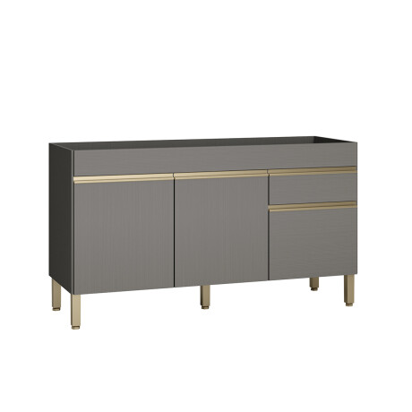 Modulo Bajo Mesada Sin Tapa Tres Puertas De 150 cms. Gris GAMAS DE GRIS