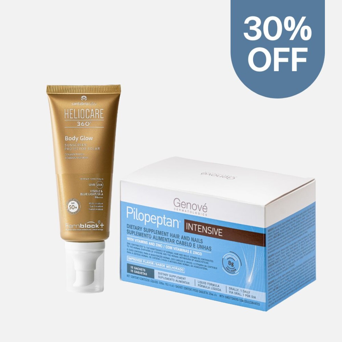 Heliocare Body Glow + Pilopeptan Intensive 