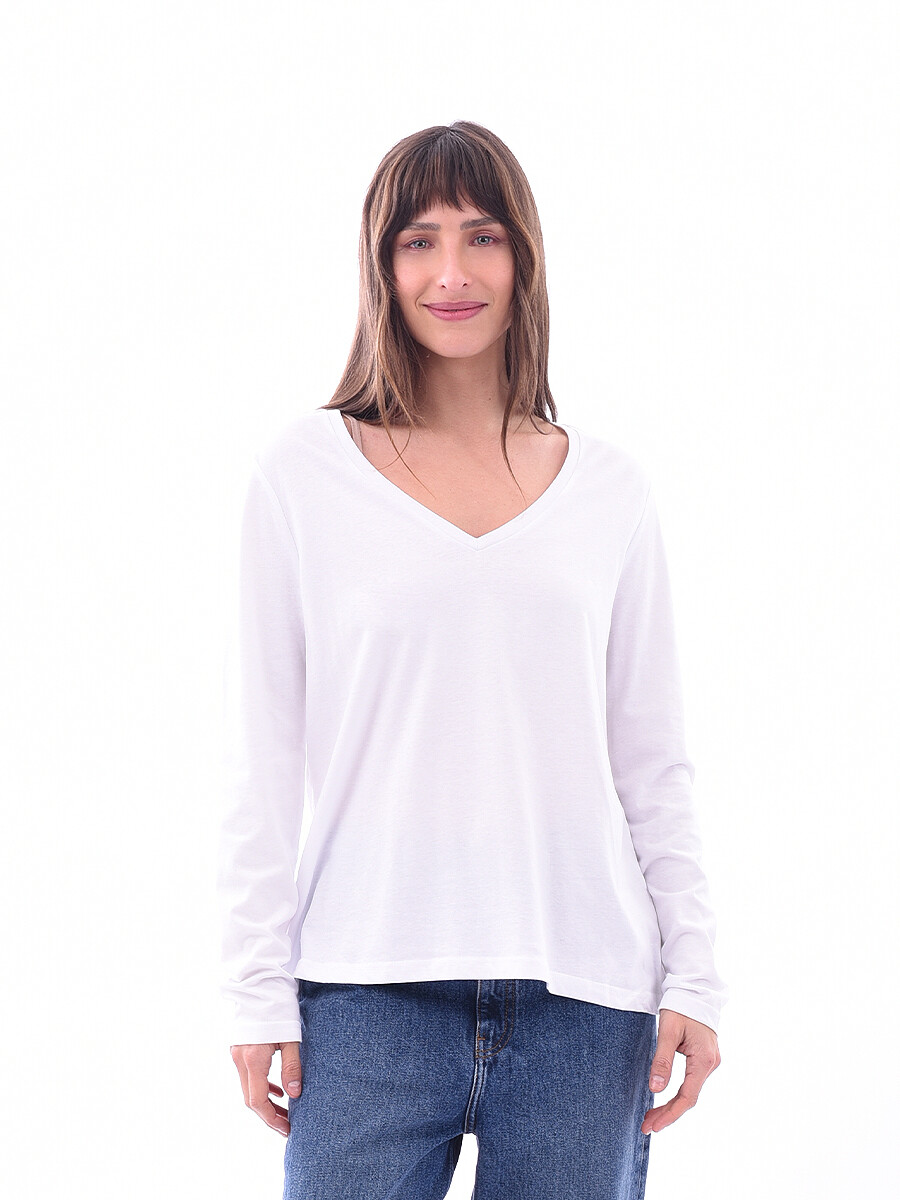 REMERA BASICA PETRA - BLANCO 