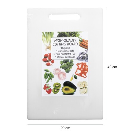 Tabla de Plástico Rígida Para Picar Alimentos Tamaño Mediano Blanco
