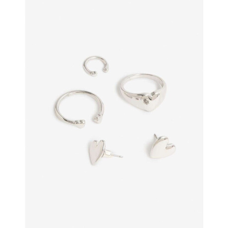 Bijou Set Metal Plateado Rodio