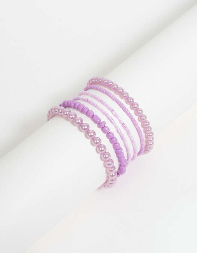 Pulseras Infantiles Set De Pulseras Con Mostacillas - Combinacion Bicolor