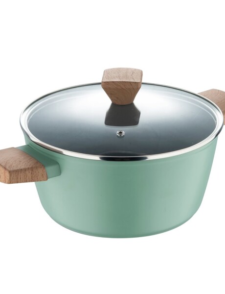 OLLA 24CM C/TAPA VIDRIO ALUM FORJ HUERTO VERDE BG OLLA 24CM C/TAPA VIDRIO ALUM FORJ HUERTO VERDE BG