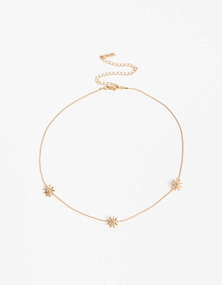 Collares Cortos Metal Collar Corto Margarita Bañado En Oro - Dorado