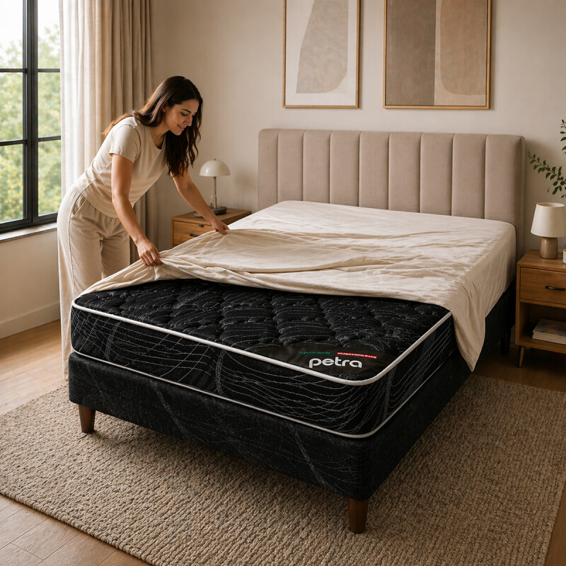 Colchón Espuma 2 Plazas Petra Ultrablack Soporta 150kg Por lado D60 Negro Colchón Espuma 2 Plazas Petra Ultrablack Soporta 150kg Por Lado D60 Negro