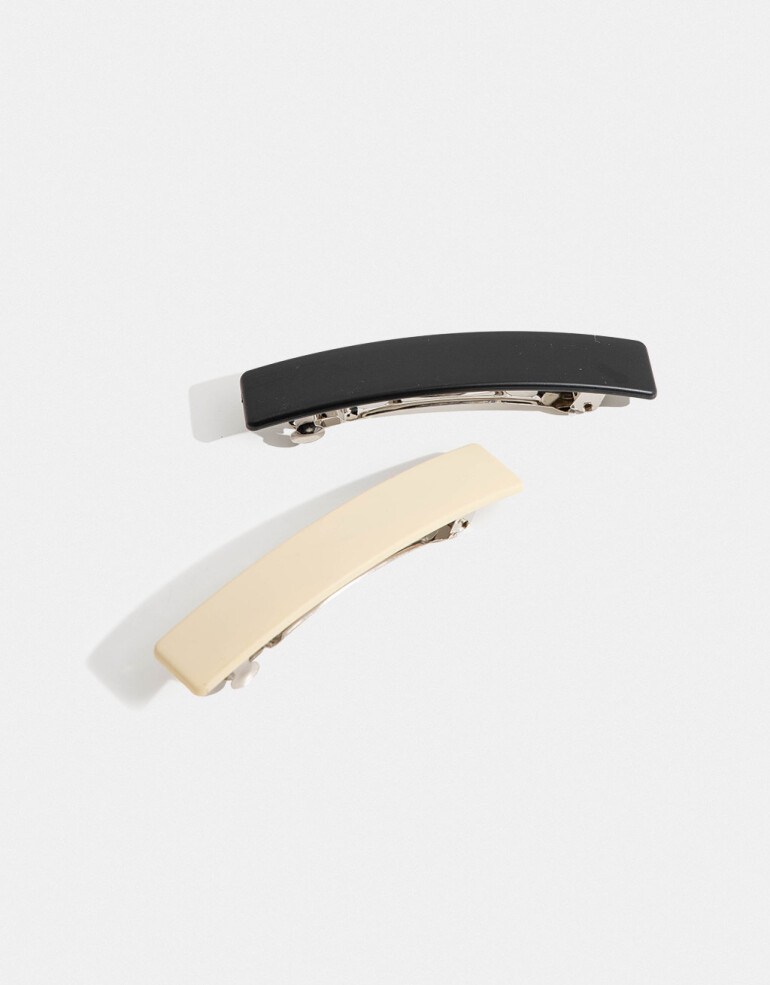 Hebillas Francesas Acrilico Set De Hebillas Francesas Matte - Combinacion Bicolor