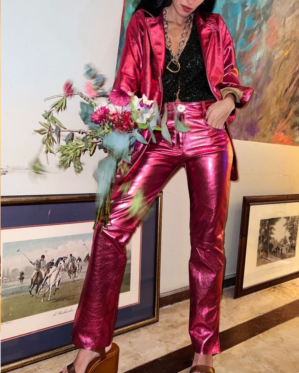 Leather Jeans Galácticos - Fucsia 