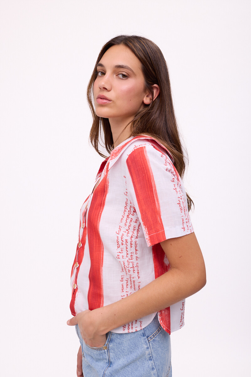 BLUSA FRESA PRINT Rayas Rojo