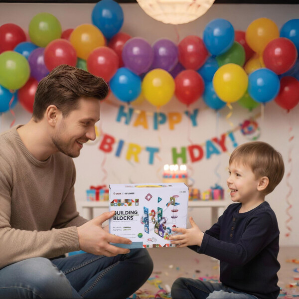 Juego de Construcción Bloques Magnéticos Infantil 56 Piezas Diseño De Colores