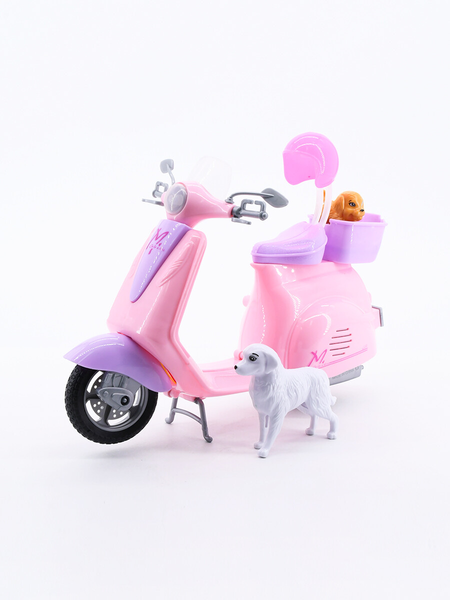 MOTO CON MASCOTA MUÑECA - ROSADO 