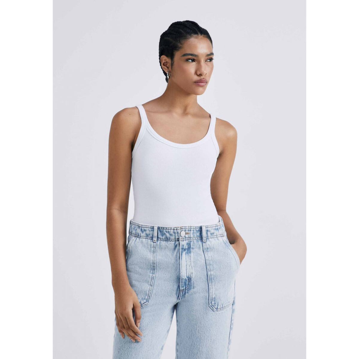 CAMISETA REGATA FEM - BRANCO 