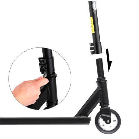 Monopatín Scooter Freestyle Acrobático Reforzado PU Negro