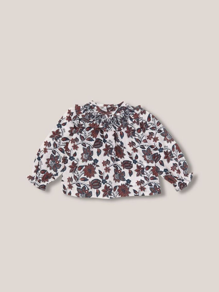 Camisa Estampada Con S Blanco Roto