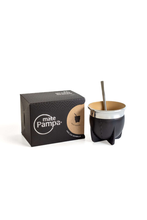 MATE PAMPA MATE TRADICIONAL BOCA ABIERTA NEGRO