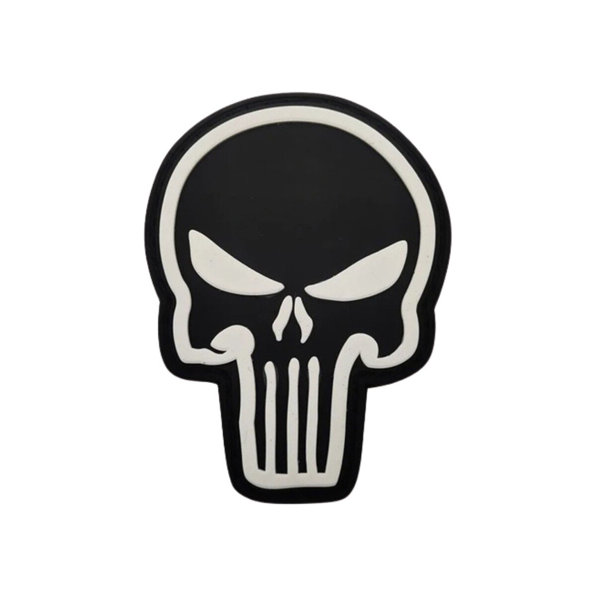 Parche en goma calavera Punisher - Negro 