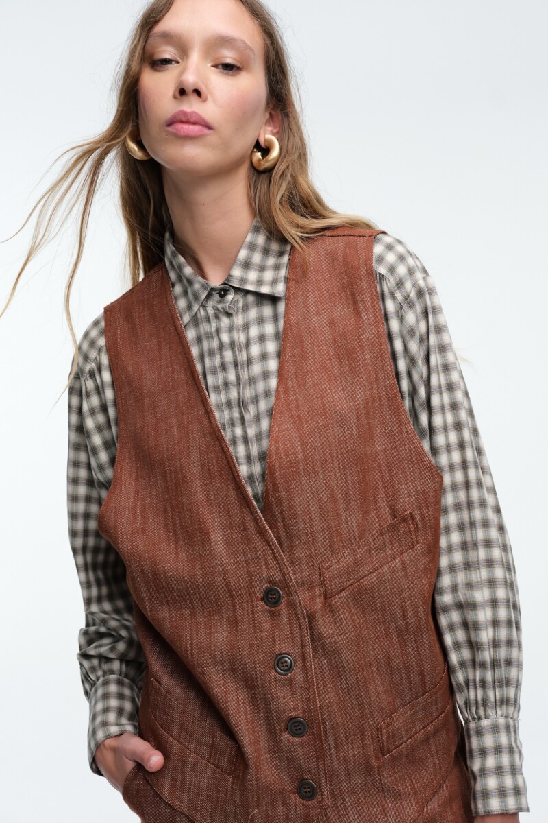 CHALECO DENIM Marron