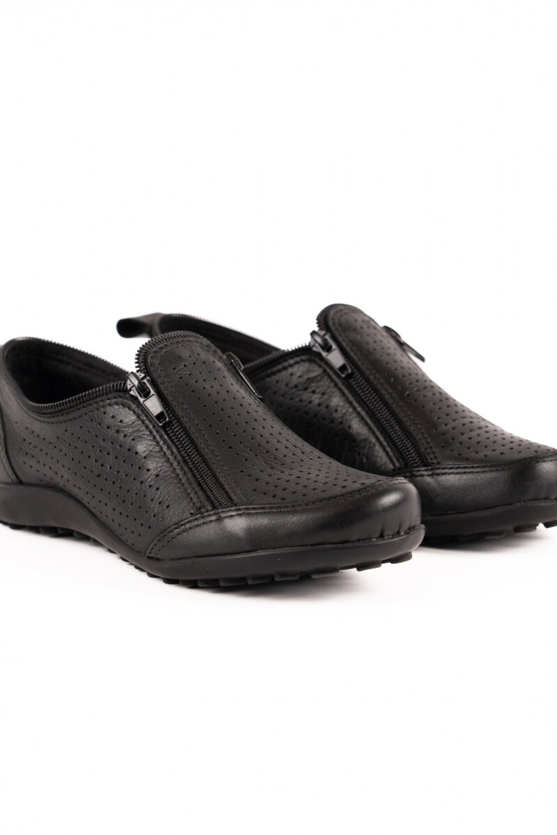 Zapato zipper calado Negro