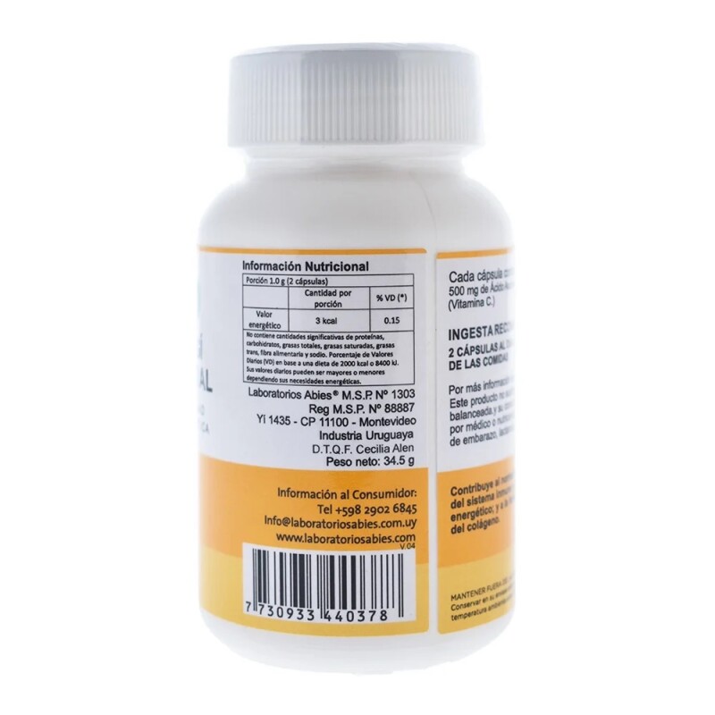 Vitamina C 500 mg Abies 60 Cápsulas Vitamina C 500 mg Abies 60 Cápsulas