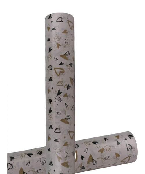 Papel Regalo Bobina GOLD HEARTS
