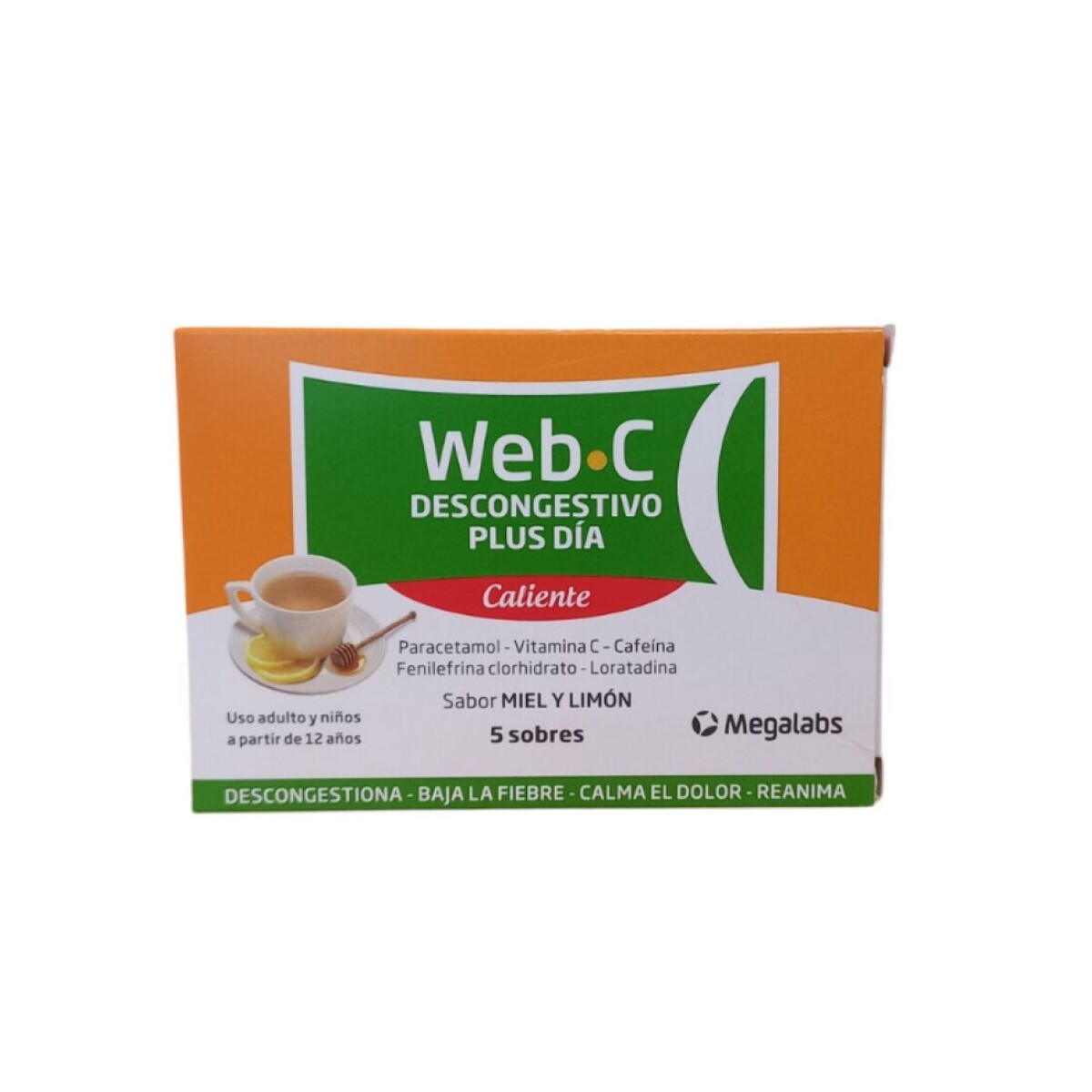 WEB‑C Descongestivo Plus 5 Sobres – Sabor miel y limón 