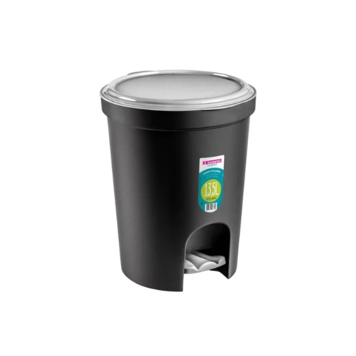 BASURERO CON PEDAL 13,5 LTS SANREMO - Negro 
