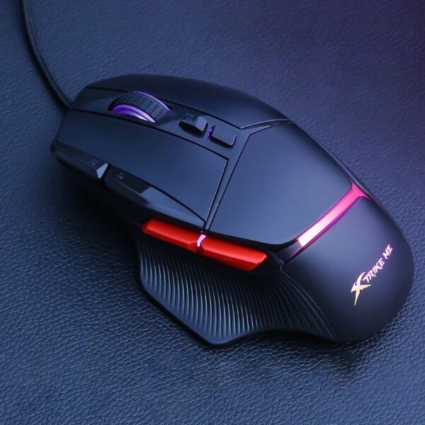 Mouse Gamer Xtrike Me De Juego Cableado USB Luz RGB 8000 DPI Variante Color Negro