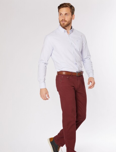 PANTALÓN 5 BOLSILLOS CON SPANDEX Bordo Oscuro