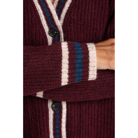 Cardigan Lana Multi Rojo