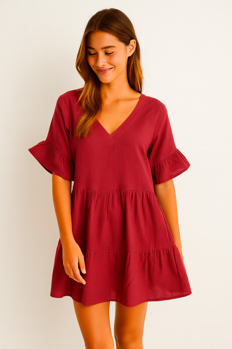 Vestido Kaleu Bordeaux Claro