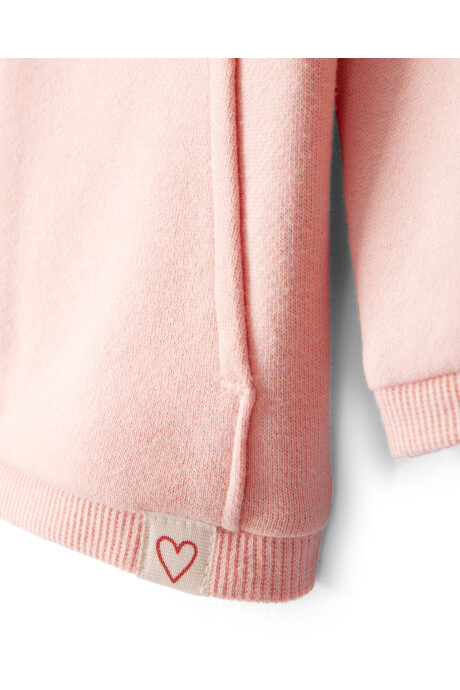 Campera de algodón con felpa, rosada Campera de algodón con felpa, rosada