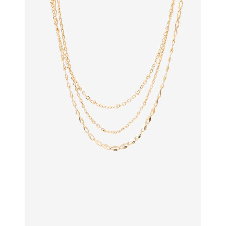 Set De Collares Cadena Metal Dorado