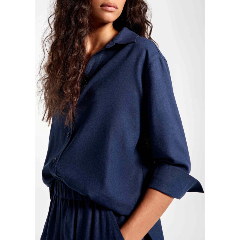 CAMISA FEM AZUL ESCURO