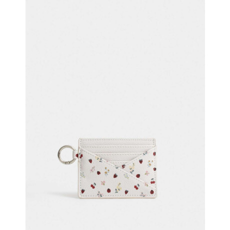 Tarjetero Cuerina Estampado Flores