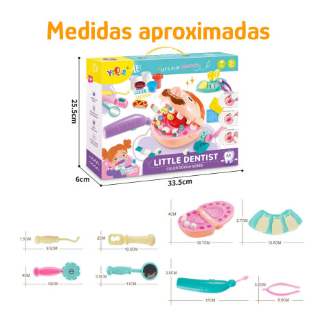 Juego Dentista C/Plastilina Cabeza Cepillo Moldes Accesorios Multicolor