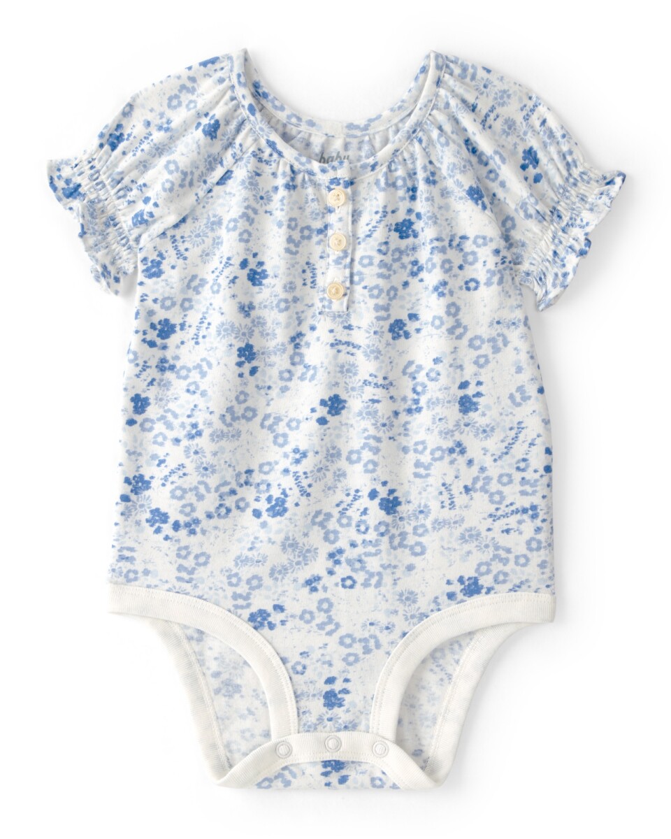 Body de algodón, con botones, diseño floral 