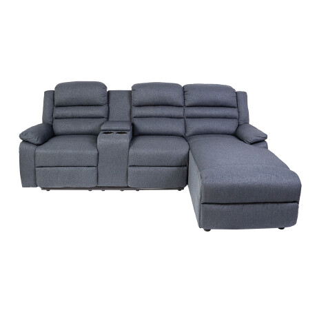 SOFÁ RECLINABLE C/CHAISE MÁS DE 4 CUERPOS TELA GRIS BATOVI