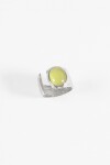 Anillo acero irregular piedra plateado