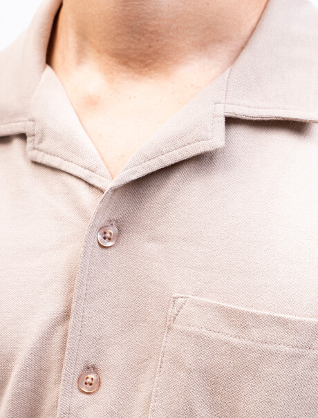 Camisa Algodón Pique Santorini Beige