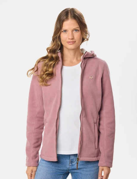 CAMPERA POLAR CON CAPUCHA Rosado