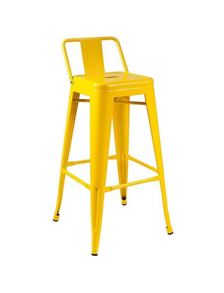 Taburete Tolix en metal con respaldo Amarillo