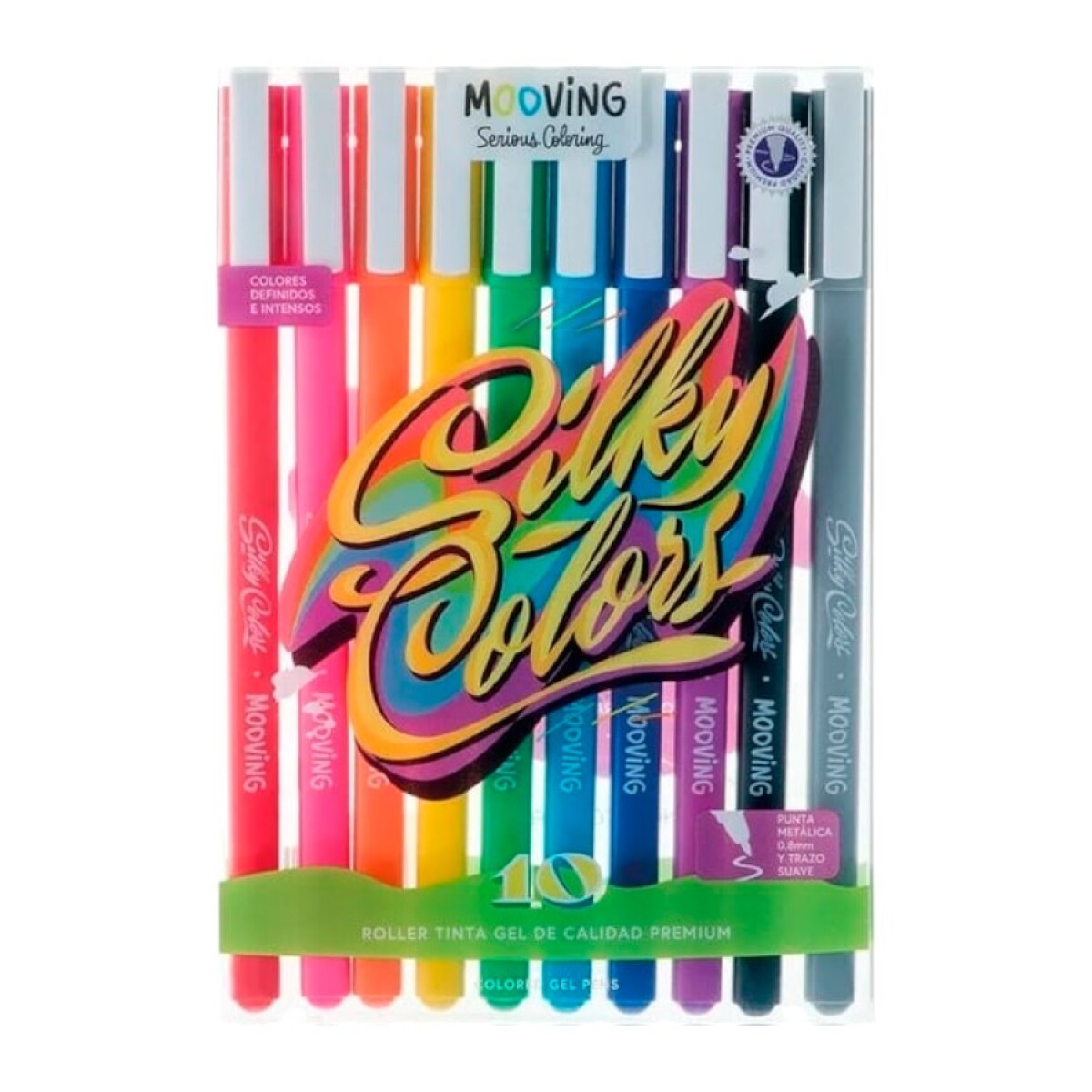 Bolígrafos Gel x10 Colores Mooving 