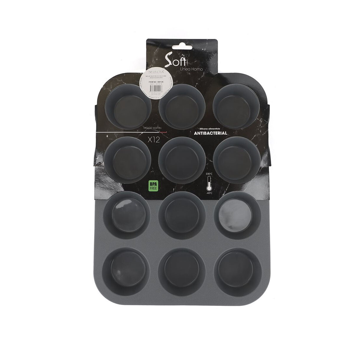 Molde muffin x12 silicona - GRIS 