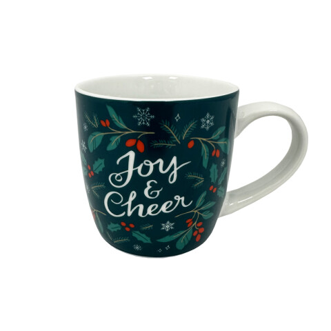 Taza navidad cerámica verde "Joy and Cheer" 354ml TV1718