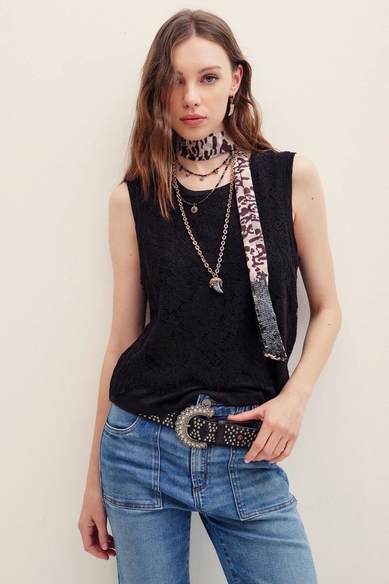 MUSCULOSA LACE NEW Negro