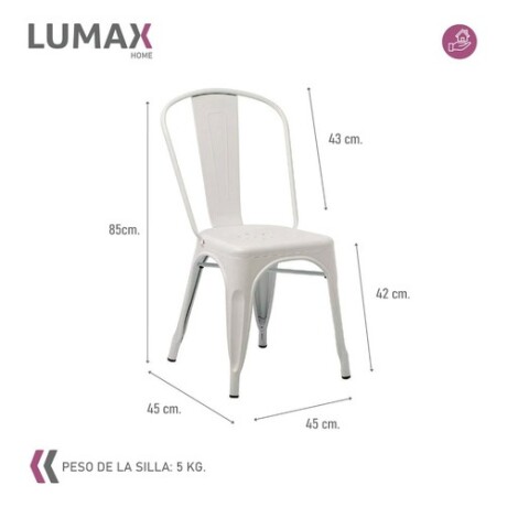 Pack 4 Sillas Tolix Lumax Varios Colores Blanco