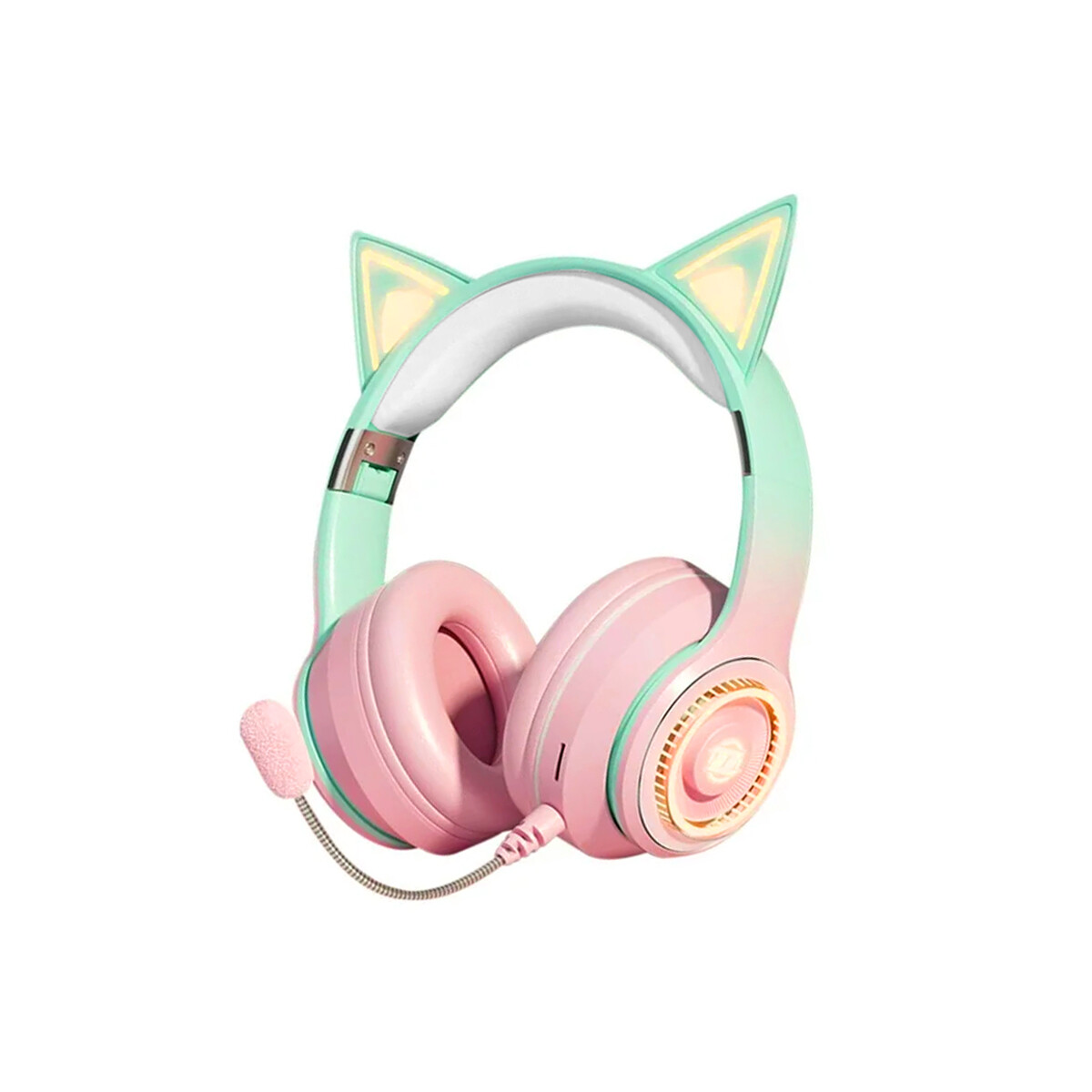 Auriculares inalámbricos infantiles con micrófono y diseño con luces 